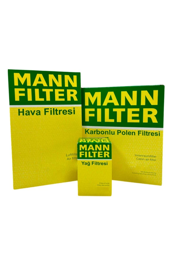 Ford Connect 1.5 EcoBlue Dizel Manuel MANN Filtre Seti 2018- Hava+Yağ+Karbonlu Polen
