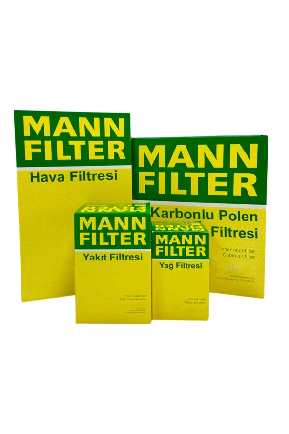 Ford Mondeo 2.0 Benzinli MANN Filtre Bakım Seti 2003-2007 Hava+Yağ+Yakıt+Karbonlu Polen