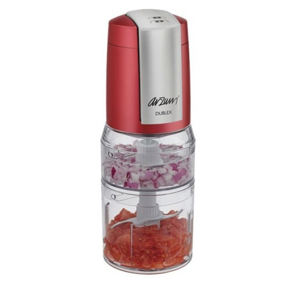Arzum AR189 Dublex Çift Hazneli Kırmızı 500 W Doğrayıcı