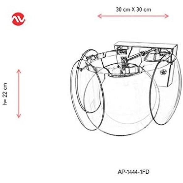 Avonni AP-1444-1FD Füme Boyalı Aplik - 3