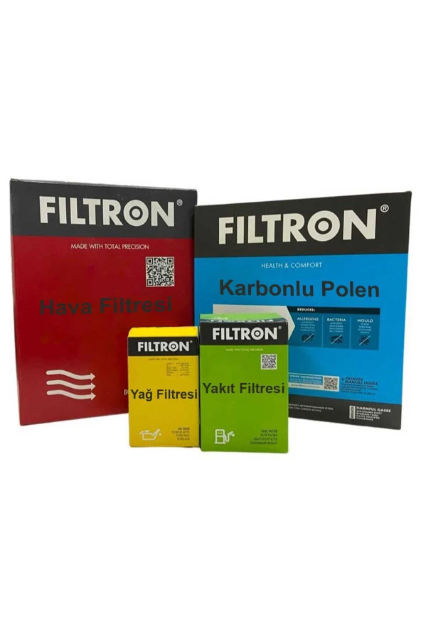Ford Fiesta 1.4 TDCI Euro4 Mann Filtron Filtre Bakım Seti 2002-2008 Hava+Yağ+Yakıt+Karbonlu Polen