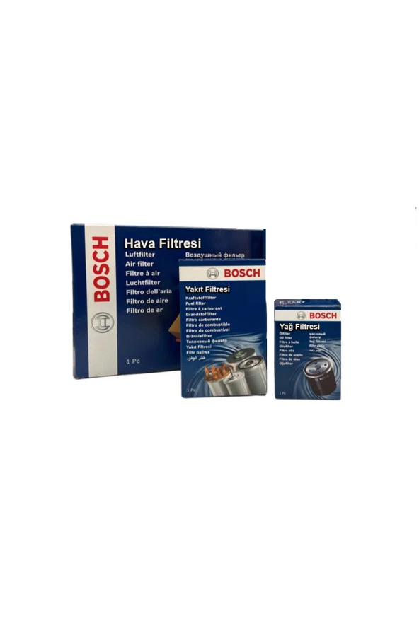 VW Transporter T4 2.5 TDI Bosch Filtre Bakım Seti 1997-2002 Hava+Yağ+Yakıt Filtresi
