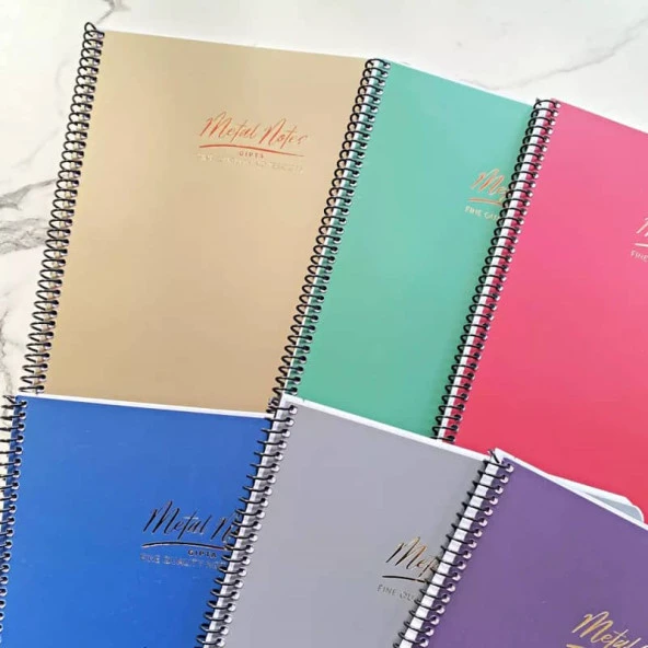 Gıpta Metal Notes Spiralli PP Kapak Defter 17x24 cm 80 yp Kareli