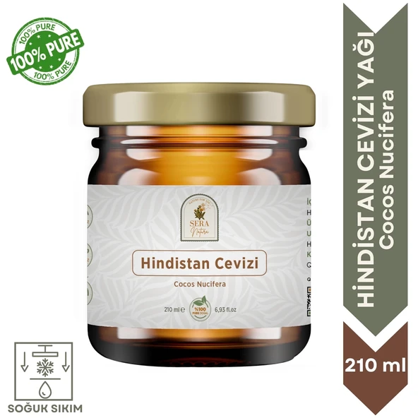 Hindistan Cevizi Yağı 210 ml. %100 Saf