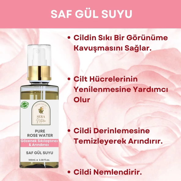 Saf Gül Suyu Arındırıcı & Gözenek Sıkılaştırıcı Cilt Bakım Toniği 100 ml. %100 Saf - 2