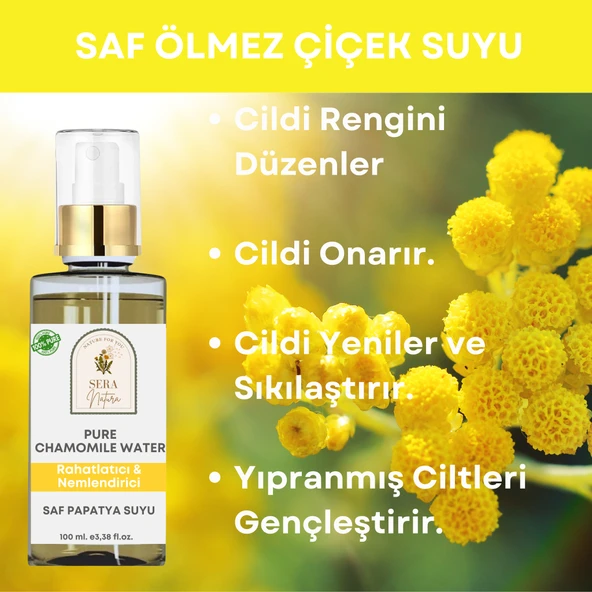Saf Ölmez Çiçek Suyu Hasarlı & Yıpranmış Ciltler için Cilt Toniği 100 ml. %100 Saf - 4