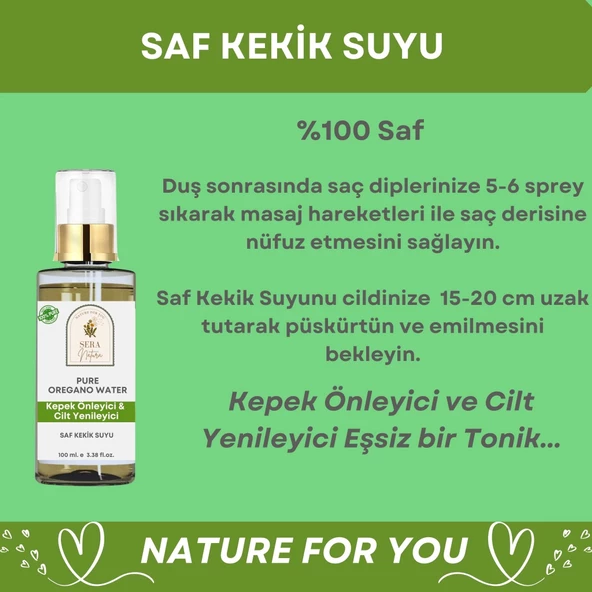 Saf Kekik Suyu Kepek Önleyici & Cilt Yenileyici Saç ve Cilt Toniği 100 ml. %100 Saf - 3
