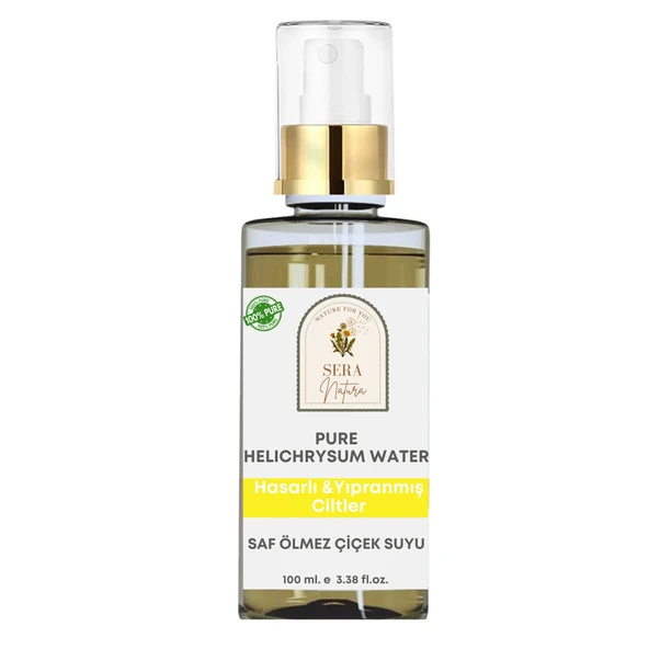 Saf Ölmez Çiçek Suyu Hasarlı & Yıpranmış Ciltler için Cilt Toniği 100 ml. %100 Saf