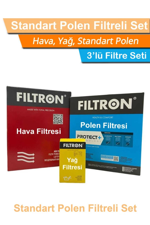 Volvo S40 1.6 D2 Dizel Mann Filtron Filtre Bakım Seti 2011-2012 Hava+Yağ+Standart Polen