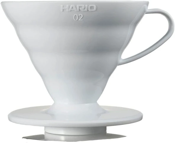 V60 02 Dripper, Kahve Damlatıcı, Beyaz Plastik