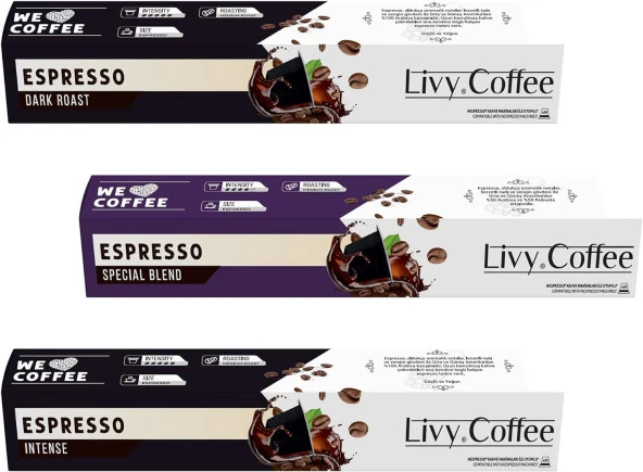 Uyumlu Kapsül Kahve Espresso 3 Paket 30 Kapsül