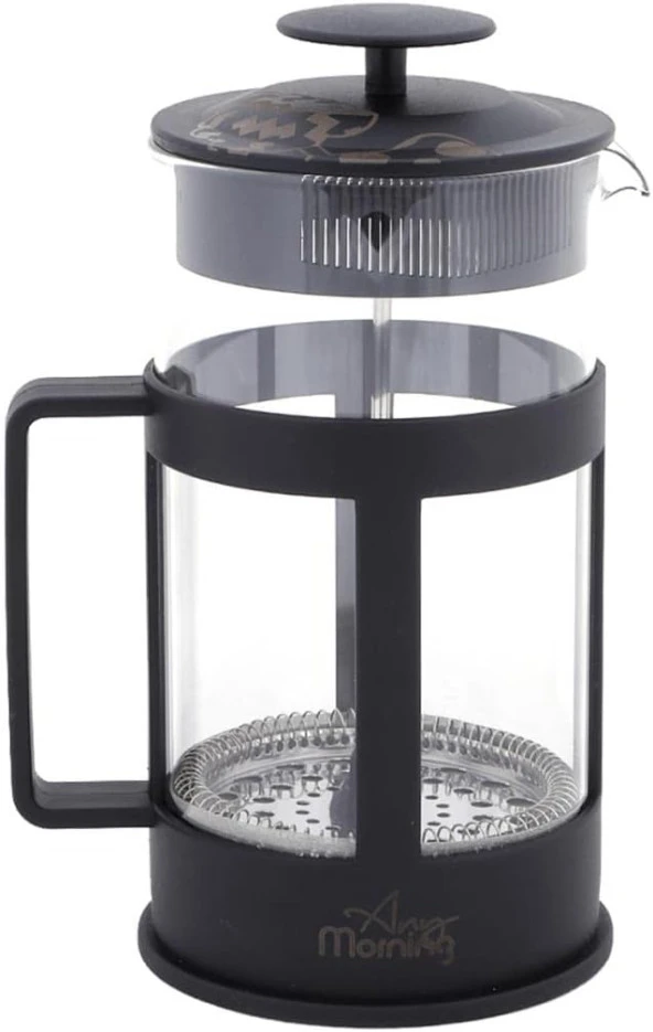 Morning FY04 Kahve ve Bitki Çayı için French Press, 350 ML Siyah