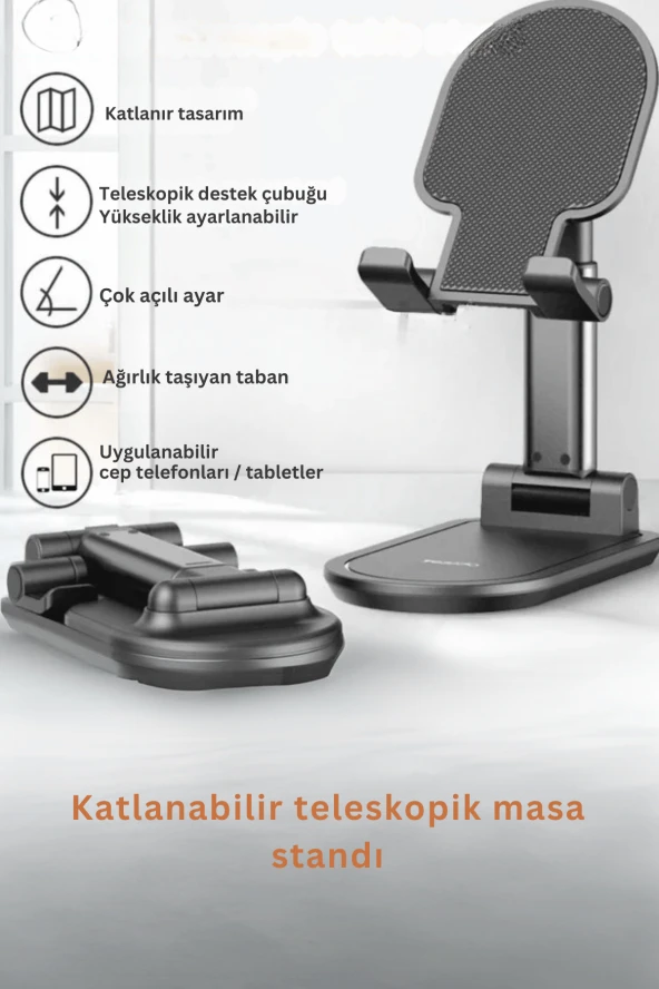 C855 Izgara Klipsli 360 ° 3.5 inç-6 inç Cihazla Uyumlu Telefon Tutucu - Resim 3