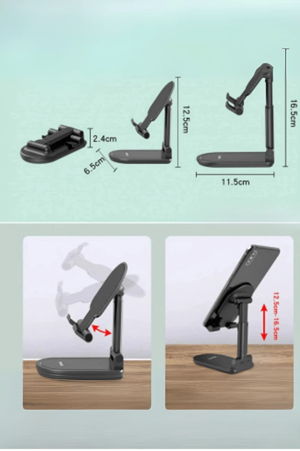 C855 Izgara Klipsli 360 ° 3.5 inç-6 inç Cihazla Uyumlu Telefon Tutucu - Resim 4