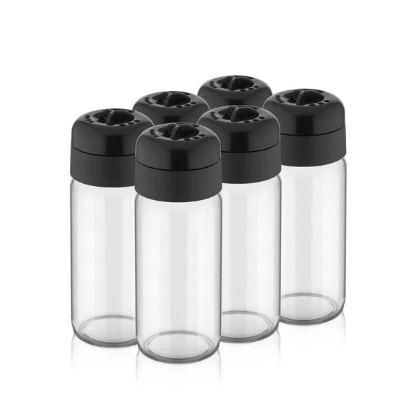 Mithra Life 6 Adet 245 ML Döner Kapaklı Cam Baharatlık Takımı MIT1085 - 3