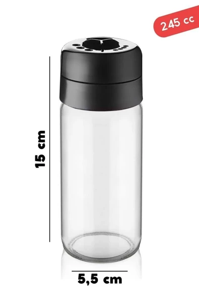 Mithra Life 6 Adet 245 ML Döner Kapaklı Cam Baharatlık Takımı MIT1085 - 2