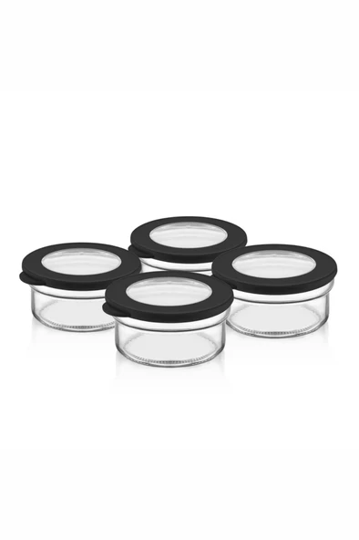 Mithra Life 4 Adet 415 ML Silikon Kapak Cam Kahvaltı Seti Saklama Kabı MIT1086 - 2