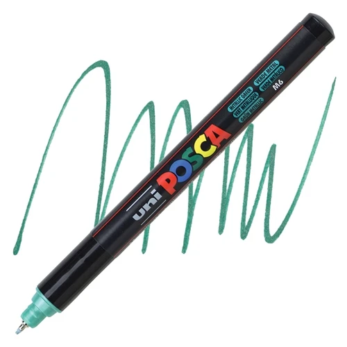 Uniball Posca 0.7mm Fine Poster Markörü Metalik Yeşil (M6) / PC1MR