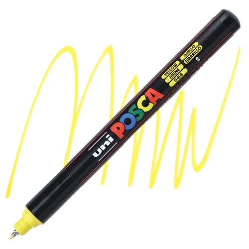 Uniball Posca 0.7mm Fine Poster Markörü Sarı (2) / PC1MR