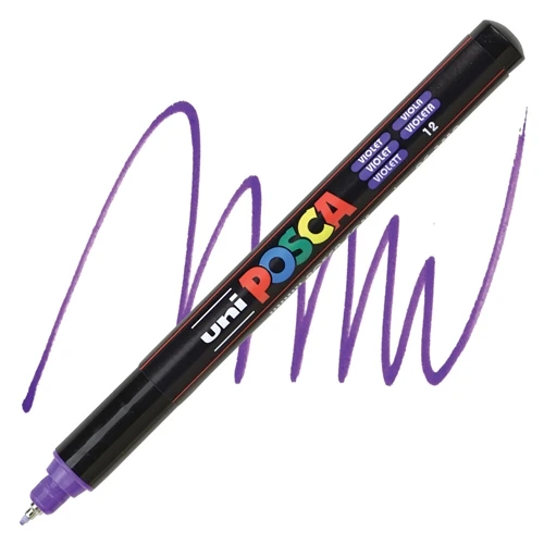 Uniball Posca 0.7mm Fine Poster Markörü Mor (12) / PC1MR