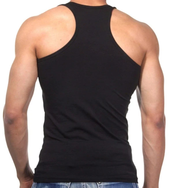 4 Adet Erkek Slim Fit Dar Kalıp Likralı Penye Sporcu Atleti(Rambo Atleti) - 11