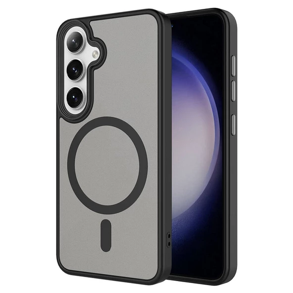 Samsung Galaxy S24 Kılıf Sert PC Arka Yüzey Wireless Şarj Özellikli Flet Magsafe Kapak - Resim 7