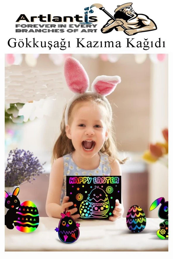 Sihirli Gökkuşağı Kazıma Kağıdı A4 5 Yaprak 1 Paket 20x30 cm Siyah Sihirli Kağıt Rainbow Paper - Resim 4