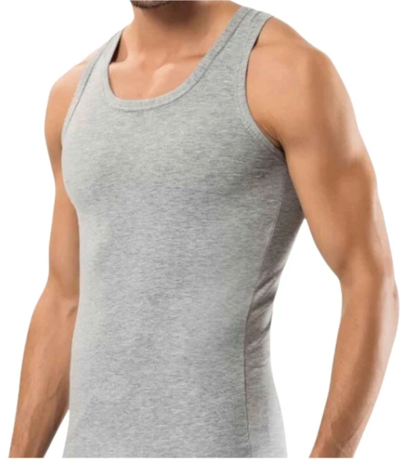 6 Adet Erkek Slim Fit Dar Kalıp Likralı Penye Sporcu Atleti(Rambo Atleti) - 8