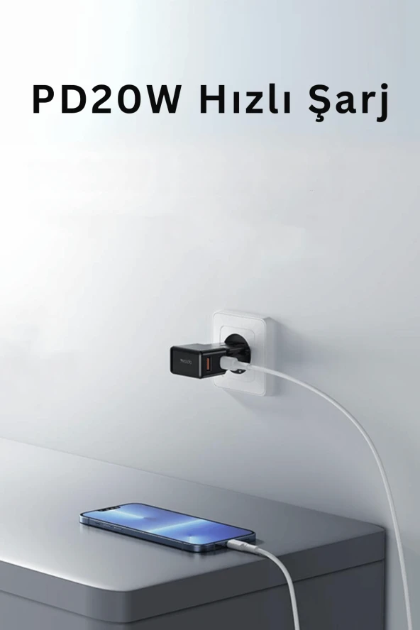 MCC17 20W Type-C ve 20W Usb Çıkışlı PD Şarj Adaptörü - Resim 4