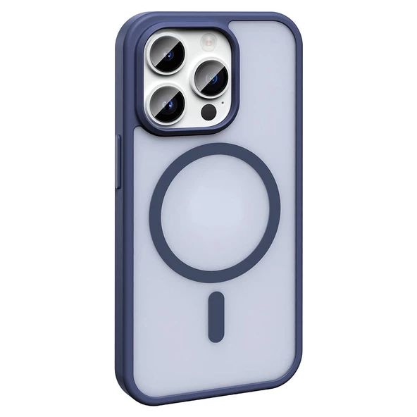 Gpack Apple iPhone 14 Pro Kılıf Magsafeli Mat Arka Yüzey Sio Kapak - Resim 4