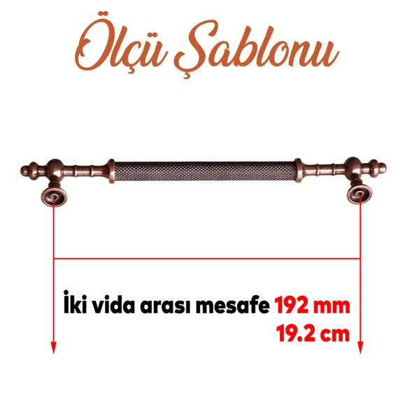 Ladin Eskitme Antik Bakır Metal 192 mm Mobilya Mutfak Çekmece Dolap Dolabı Kulpu Kulbu Kulpları - Resim 2