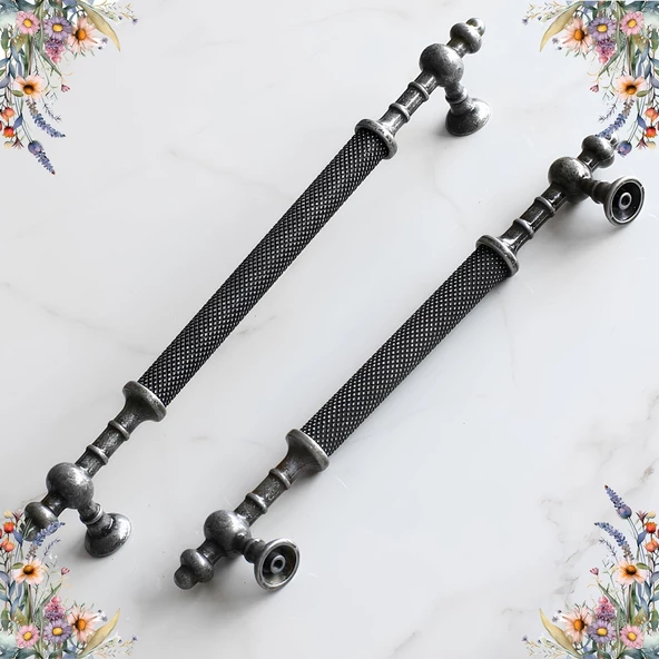 Ladin Eskitme Antik Gümüş Metal 128 mm Mobilya Mutfak Çekmece Dolap Dolabı Kulpu Kulbu Kulpları - 7