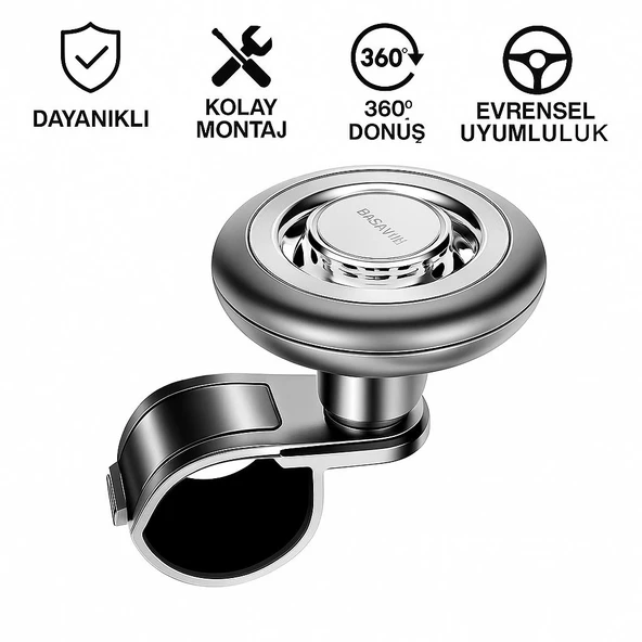 Coofbe Direksiyon Simit Topuzu Direksiyon Çevirme Topuzu Tüm Araçlara Uyumlu Sağlam Tutuş Direksiyon Çevirme Topuzu - 7
