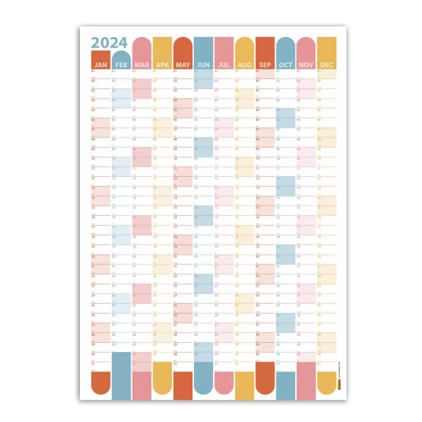 2025 Yıllık Planlayıcı Duvar Takvimi, Renkli 2025 Takvim, Okul Takvimi, Minimalist Tasarım - 2