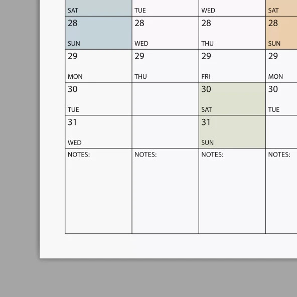 2025 Yıllık Planlayıcı Duvar Takvimi, Boho Renk Planlayıcı Takvim, 2025 Okul Takvimi - 4