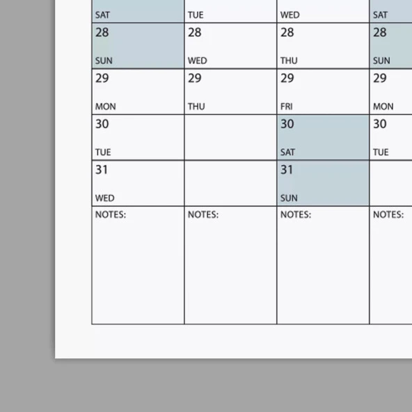 2025 Yıllık Planlayıcı Poster Takvim, Mavi Planlayıcı Takvim, Okul Takvimi, Duvar Takvimi - 5