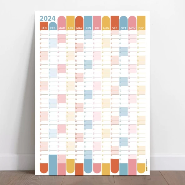 2025 Yıllık Planlayıcı Duvar Takvimi, Renkli 2025 Takvim, Okul Takvimi, Minimalist Tasarım - 3