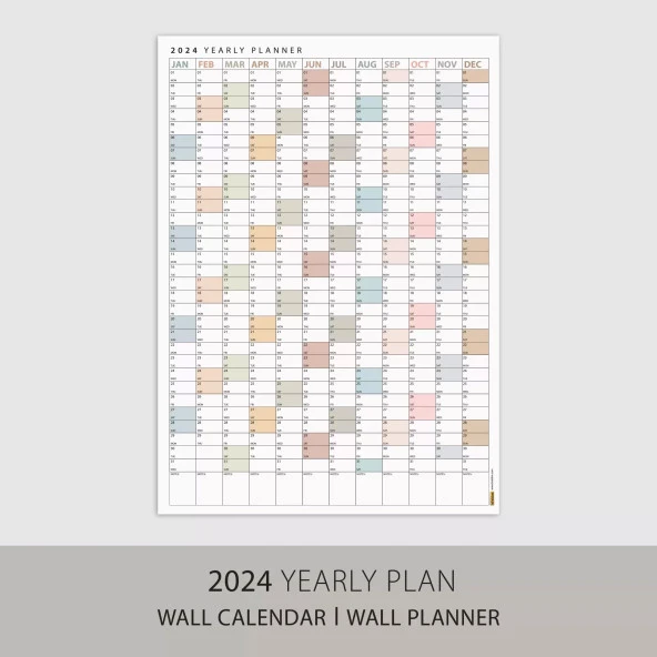 2025 Yıllık Planlayıcı Duvar Takvimi, Boho Renk Planlayıcı Takvim, 2025 Okul Takvimi - 7