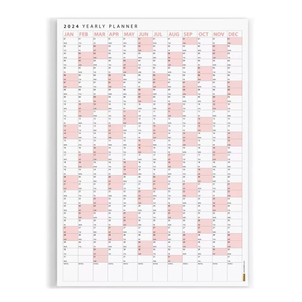 2025 Yıllık Planlayıcı Poster Takvim, Pembe Renk Planlayıcı Takvim, 2025 Okul Takvimi - 6