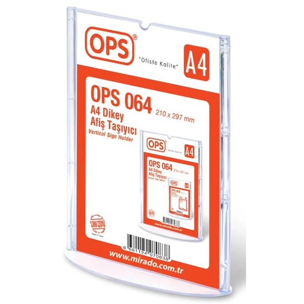 OPS DP 064 A4 T Tipi Dikey Afiş Taşıyıcı