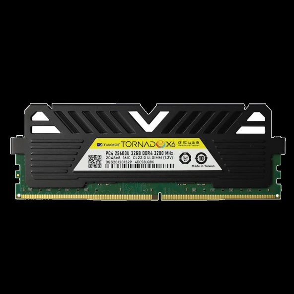 Twinmos Ram Pc 32Gb Ddr4 3200Mhz TornadoX6 Soğutuculu Ömrü Boyunca Garantili