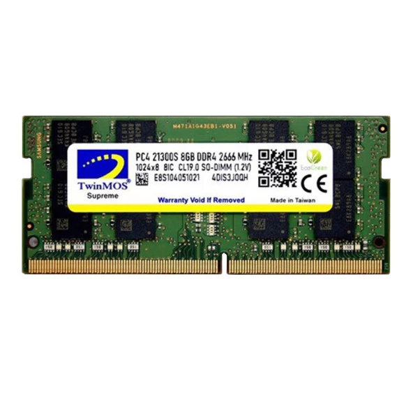 TwinMOS 8GB DDR4 2666MHZ SODIMM MDD48GB2666N Notebook Dizüstü Bilgisayar Rami