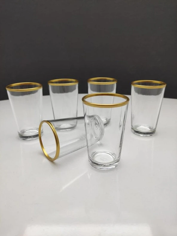 Paşabahçe 52291G Yaldızlı Alanya Kahve Yanı Su Bardak 12 Adet - 2