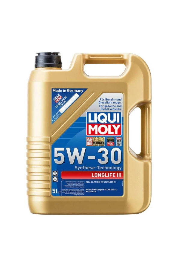 LIQUI MOLY 5W30 Motor Yağı Long Life III 504/507 5 Litre 20822