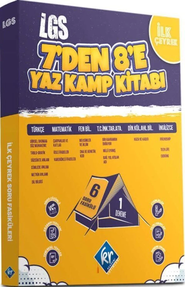 8.SINIF LGS 7 DEN 8 E YAZ KAMP KİTABI  KR AKADEMİ