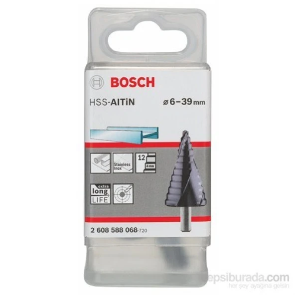 Bosch  - Kademeli Matkap Ucu Hss-Altin - 6 - 39 Mm, 10,0 Mm, 93,5 Mm