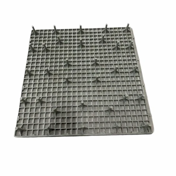 Tavuk ve Kanatlı Kümes Taban Izgarası 49x49 cm-Gri-4 Adet - 2