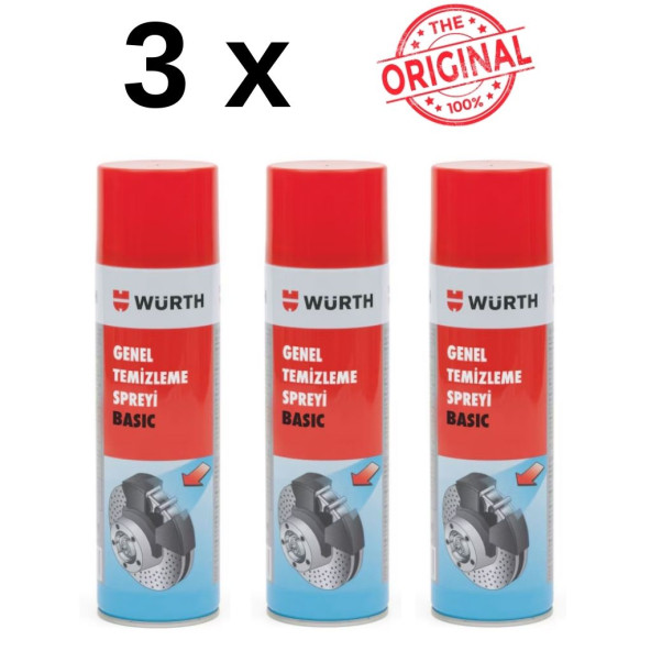 Würth Genel Temizleme Spreyi Basic 3 X 500 ML (3 Adet 500 ML Ürün Gönderilir)