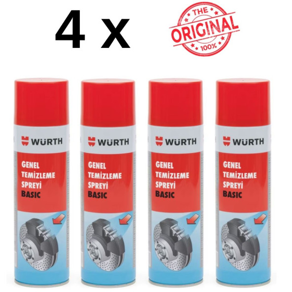 Würth Fren Balata Temizleyici Ve Genel Temizleme Sprey 4 x 500 ML