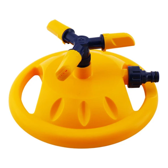 Su Tabancası Fıskiyesi Tablalı Hareketli 3 Kollu Dönerli Bahçe Çim Sulama Aparatı Plastik DY6013 - 4